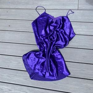 Purple Satin Slip Dress
